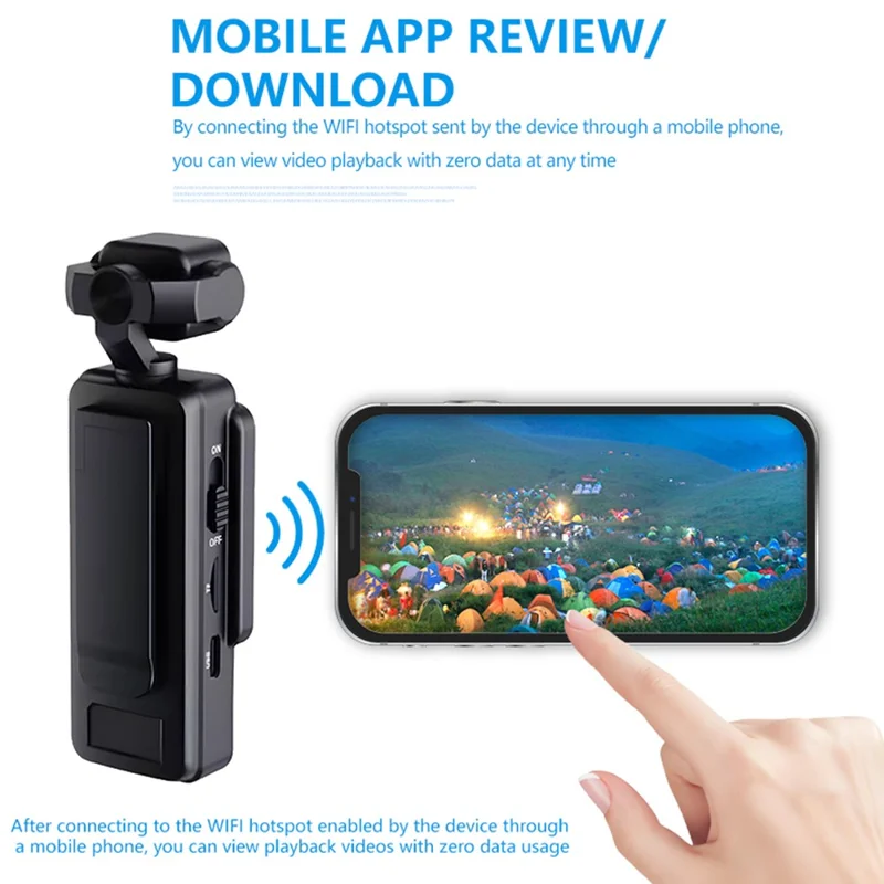 DV01 1.6 Inch 1080P HD Action Camera for Cycling Vlogging Wearable WiFi Recorder with 32GB Card