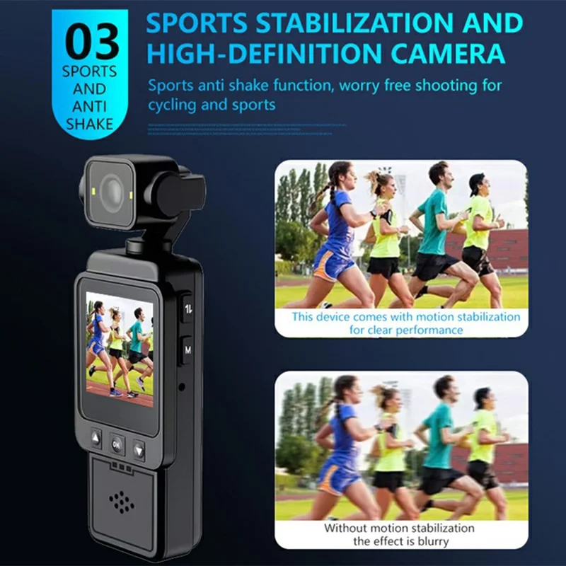 Cámara de Acción de Bolsillo DV01 1080P Alta Definición Antivibración WiFi para Deportes, con Tarjeta TF de 32GB
