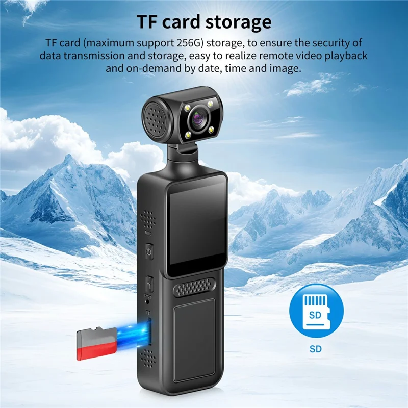 Fotocamera sportiva M12 4K per esterni con visione notturna, anti-shake, Wi-Fi, action cam tascabile, inclusa scheda TF da 32GB