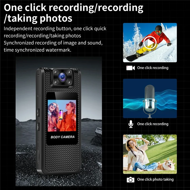 M11-A Caméra de sport 4K extérieure avec vision nocturne, WiFi portable et objectif rotatif, avec carte de 32 Go