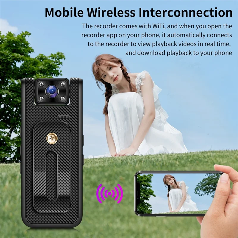 M11-A Caméra de sport 4K extérieure avec vision nocturne, WiFi portable et objectif rotatif, avec carte de 32 Go