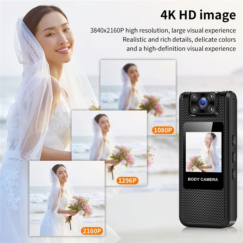 M11-A Caméra de sport 4K extérieure avec vision nocturne, WiFi portable et objectif rotatif, avec carte de 32 Go