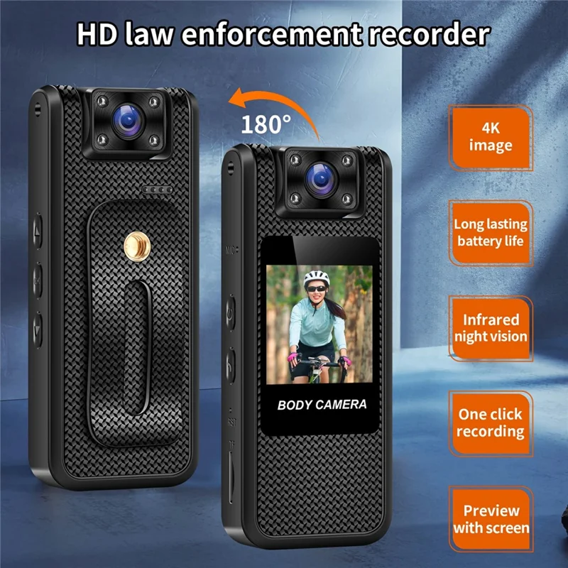 M11-A Caméra de sport 4K extérieure avec vision nocturne, WiFi portable et objectif rotatif, avec carte de 32 Go