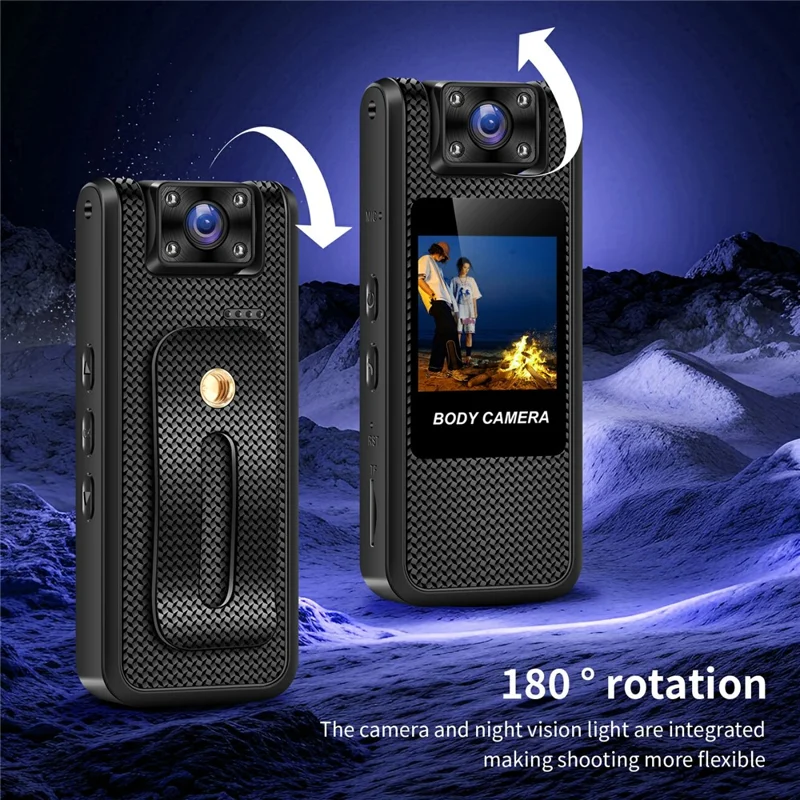M11-A Caméra de sport 4K extérieure avec vision nocturne, WiFi portable et objectif rotatif, avec carte de 32 Go