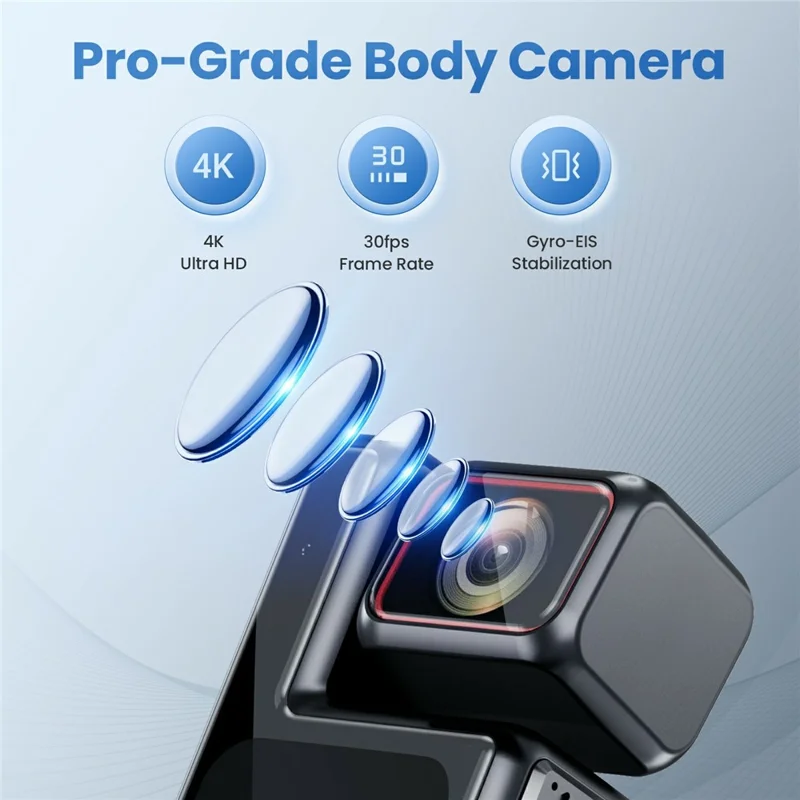 Videocamera d'azione wireless L17 da 1,69 pollici 4K con stabilizzazione EIS, schermo touch e card reader da 64GB