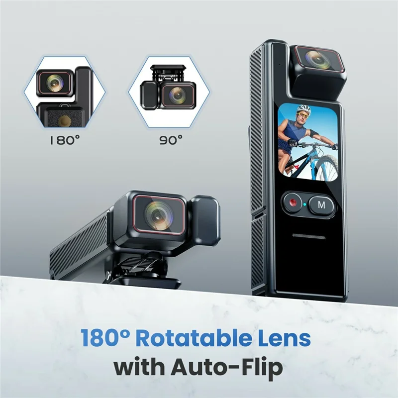 Videocamera d'azione wireless L17 da 1,69 pollici 4K con stabilizzazione EIS, schermo touch e card reader da 64GB