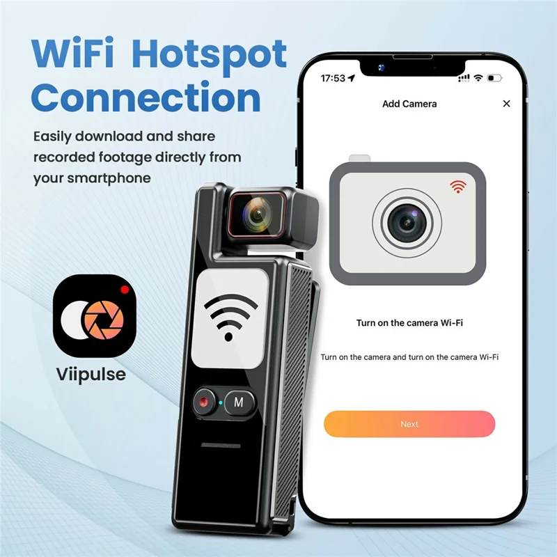 Videocamera d'azione wireless L17 da 1,69 pollici 4K con stabilizzazione EIS, schermo touch e card reader da 64GB