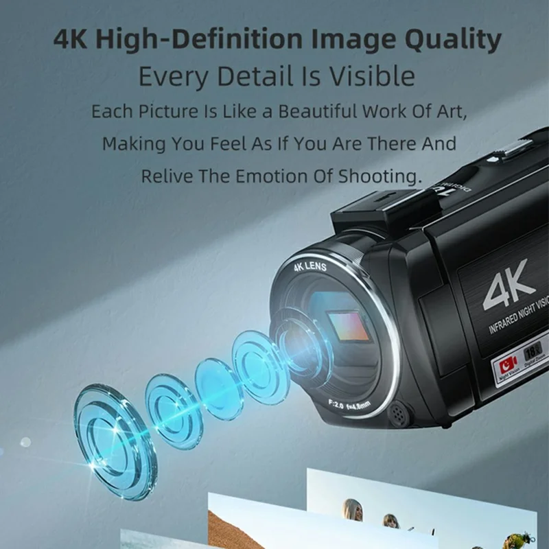 Câmera de Vídeo ORDRO Z36 4K UHD Tela IPS de 3,0 Polegadas Zoom Digital de 18X Visão Noturna por Infravermelho Câmera Digital