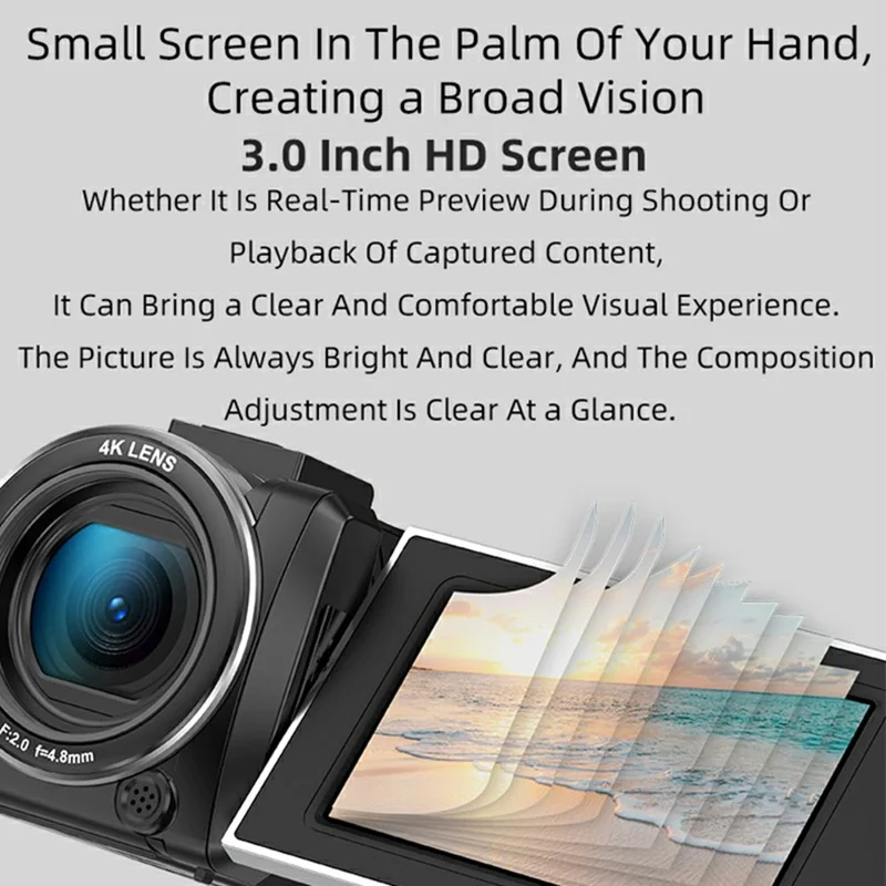 Câmera de Vídeo ORDRO Z36 4K UHD Tela IPS de 3,0 Polegadas Zoom Digital de 18X Visão Noturna por Infravermelho Câmera Digital