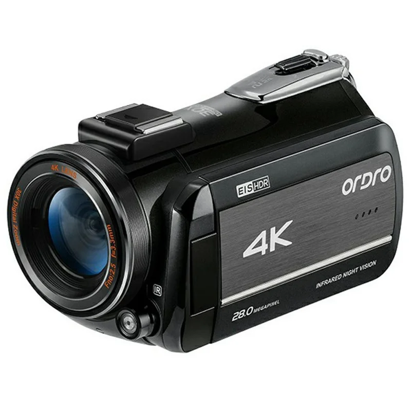 ORDRO AZ30 Câmera de Vídeo Digital 4K UHD com Tela Sensível ao Toque IPS de 3,0 Polegadas, Visão Noturna e Estabilização de Imagem (EIS) Anti-Shake