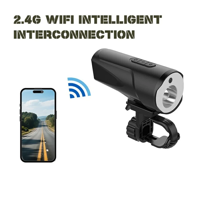 K66 1080P 30fps 2.4G WiFi Outdoor Cycling Camera Recorder for Bicycle  /  Motorcycle Dashcam with LED Light