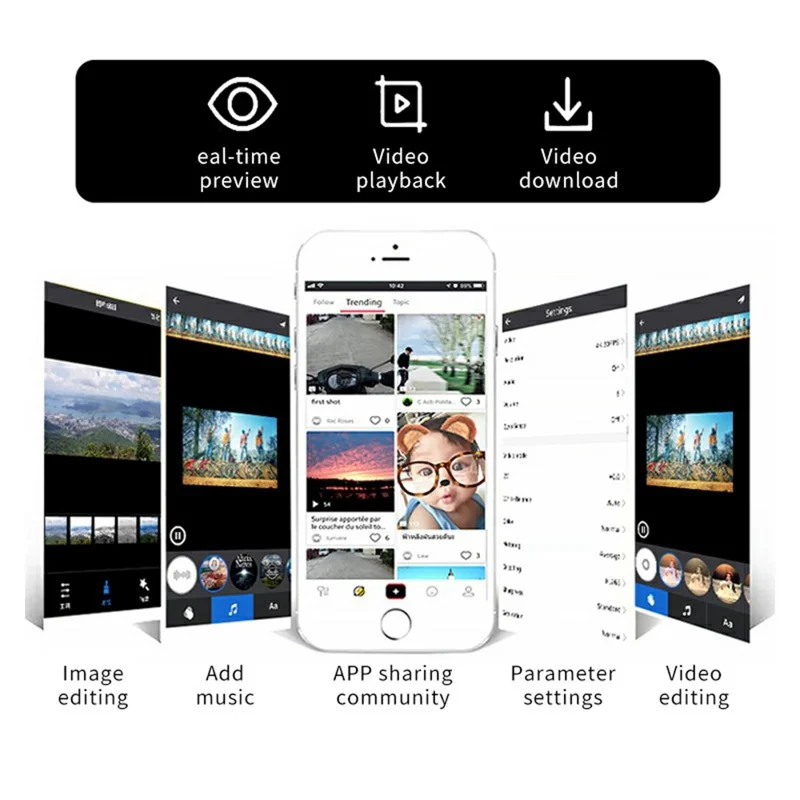 K66 1080P 30fps 2.4G WiFi Outdoor Cycling Camera Recorder for Bicycle  /  Motorcycle Dashcam with LED Light