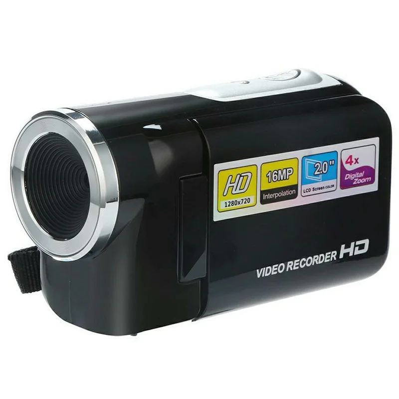 DV20 Handheld Digital Video Camera 2 Inch IPS Screen 16X Digital Zoom 720P Video Recorder, with 32GB Card