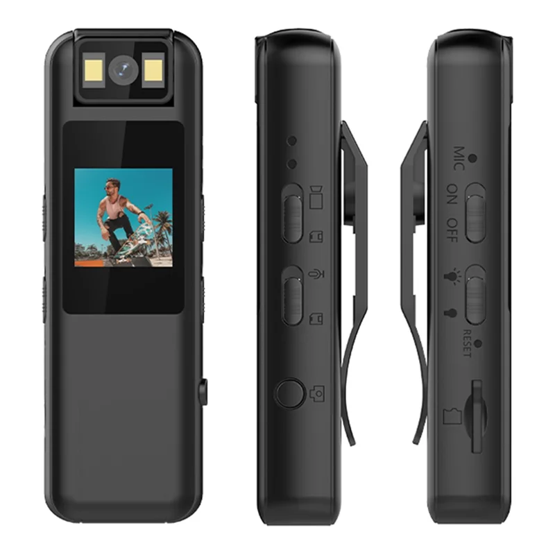 LK2315 1080P HD Sports DV Camera 180 Degree Rotatable Lens Night Vision Camcorder Handheld Bodycam, with 32GB Card + Card Reader