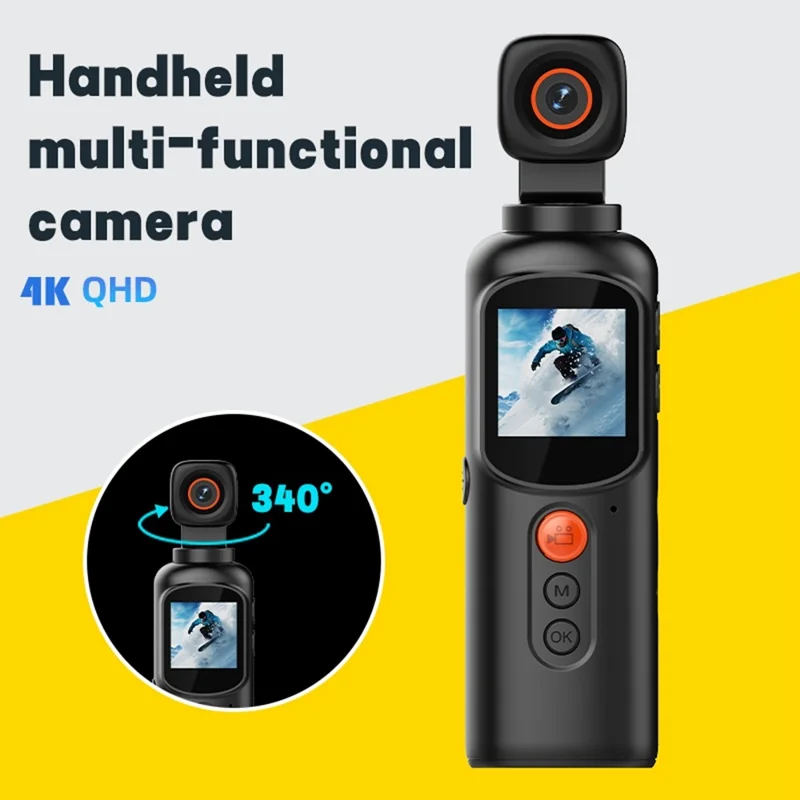 LK2316 Handheld 4K Ultra HD Action Camera Rotating Gimbal Stabilization Wireless Recorder for Outdoor Sports, with 32GB Card + Card Reader