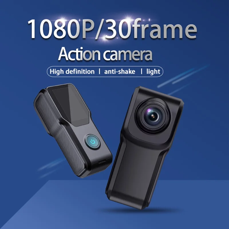 HD 1080P Thumb Size Action Camera 1.18 Inch IPS Screen Mini Video Recorder with 32GB Card