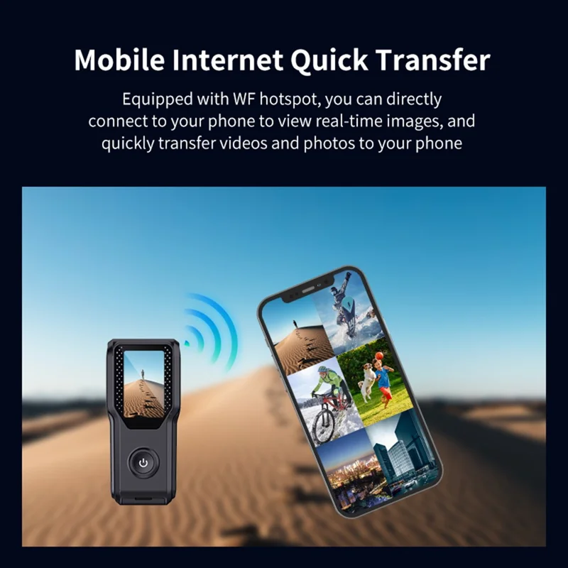 HD 1080P Thumb Size Action Camera 1.18 Inch IPS Screen Mini Video Recorder with 32GB Card