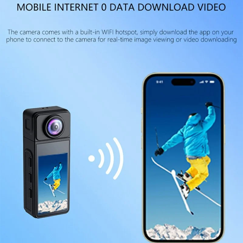 DV03 1.97 Inch HD Display 270 Degree Rotatable Lens WiFi Sports Action Camera Wearable Vlog Recorder