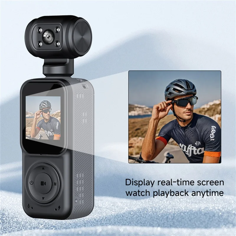 2K HD Night Vision Action Camera 270 Degree Rotatable Lens WiFi Enabled Pocket Thumb Camera