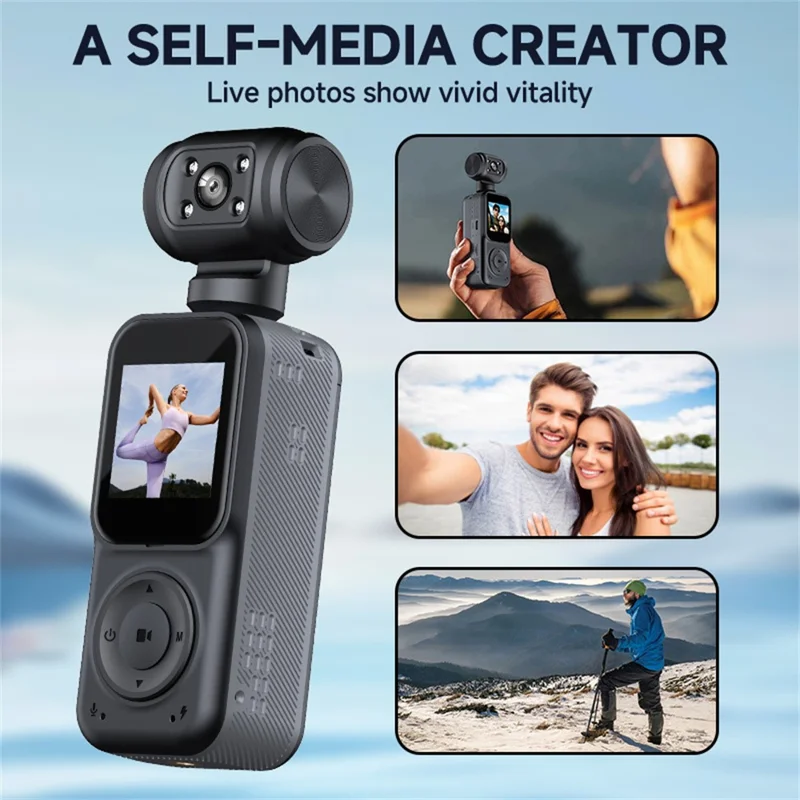 2K HD Night Vision Action Camera 270 Degree Rotatable Lens WiFi Enabled Pocket Thumb Camera