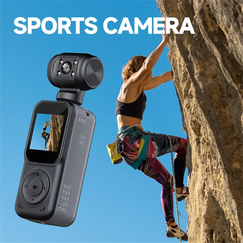 2K HD Night Vision Action Camera 270 Degree Rotatable Lens WiFi Enabled Pocket Thumb Camera