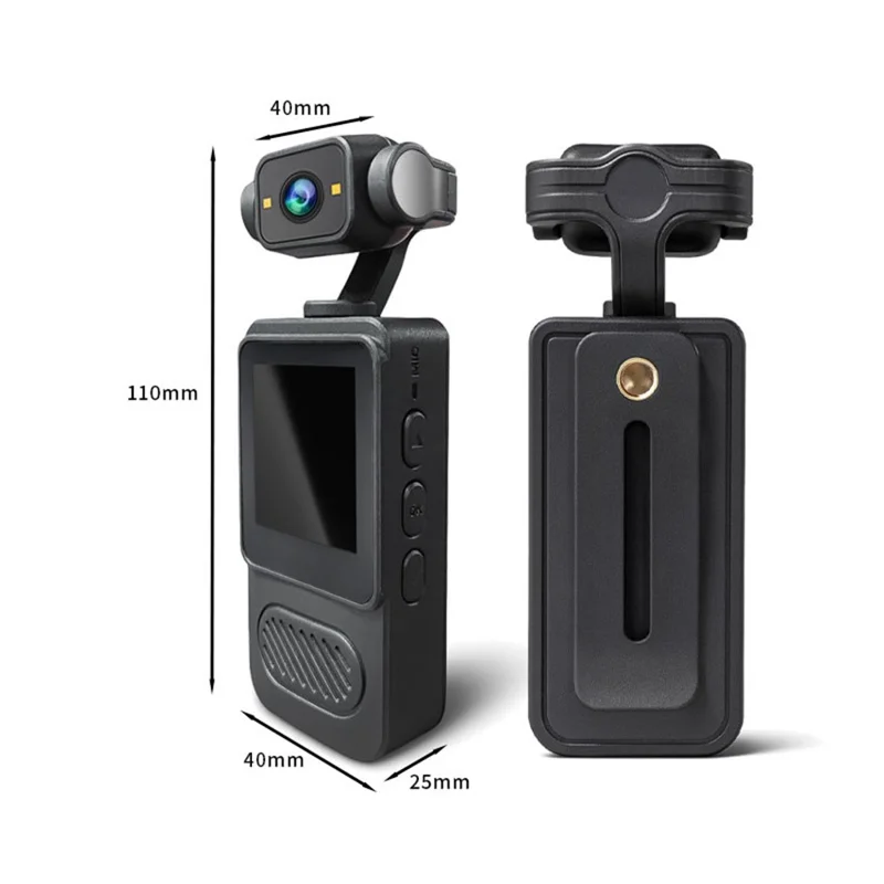 Cámara de bolsillo con pantalla de 1.54 pulgadas Y2, con luz de relleno, lente giratoria de 180 grados y clip WiFi Camcorder