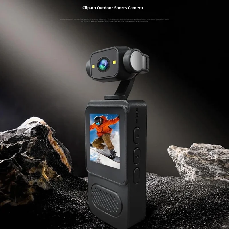 Cámara de bolsillo con pantalla de 1.54 pulgadas Y2, con luz de relleno, lente giratoria de 180 grados y clip WiFi Camcorder