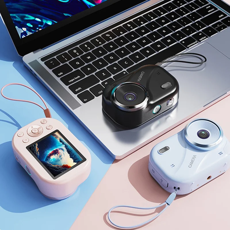 X1000 2.4 Inch Screen Mini Digital Camera for Beginner HD Video Recording CCD Support WiFi Transfer, with 32GB Card + Card Reader - White