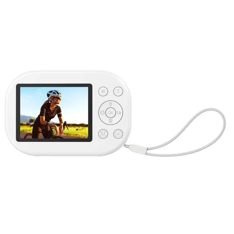 X1000 2.4 Inch Screen Mini Digital Camera for Beginner HD Video Recording CCD Support WiFi Transfer, with 32GB Card + Card Reader - White