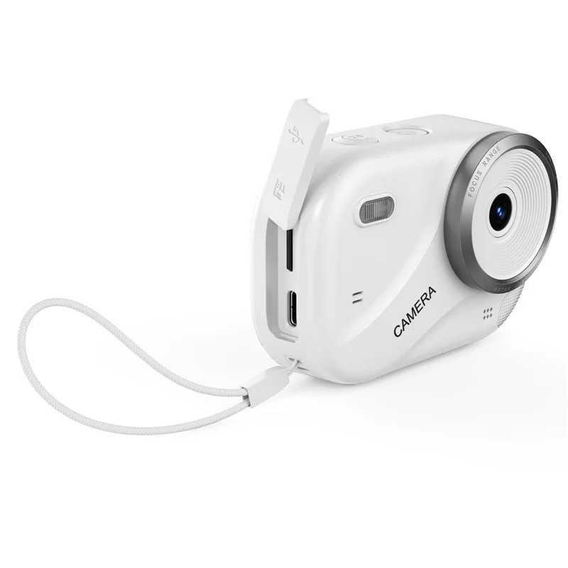 X1000 2.4 Inch Screen Mini Digital Camera for Beginner HD Video Recording CCD Support WiFi Transfer, with 32GB Card + Card Reader - White