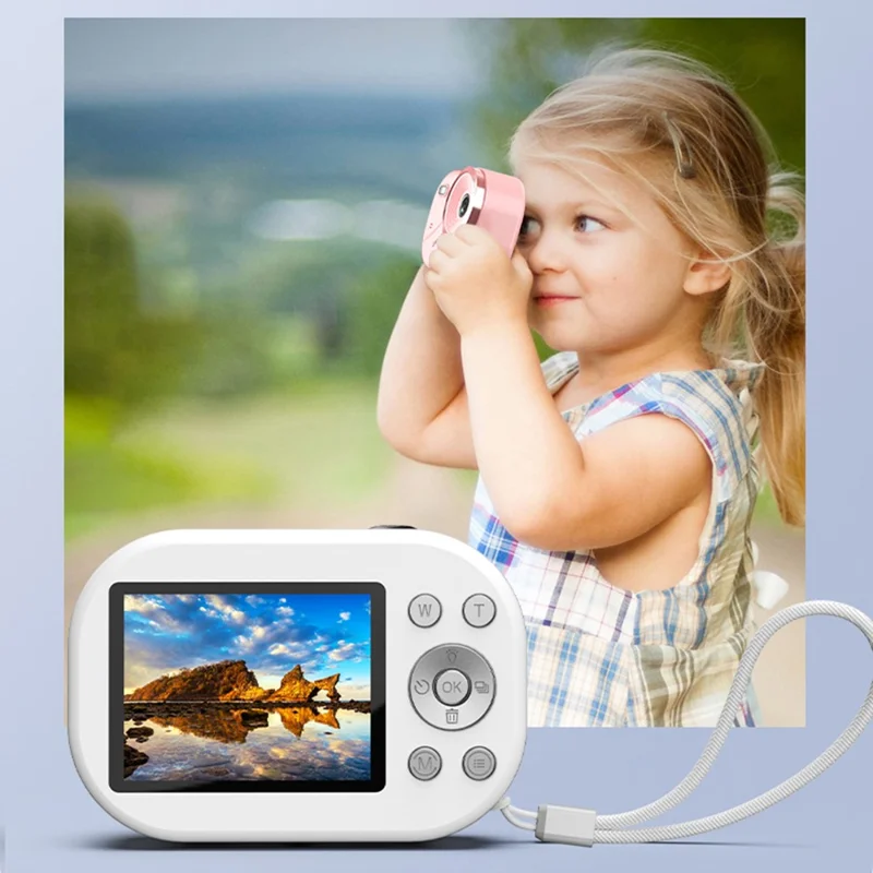 X1000 2.4 Inch Screen Mini Digital Camera for Beginner HD Video Recording CCD Support WiFi Transfer, with 32GB Card + Card Reader - White