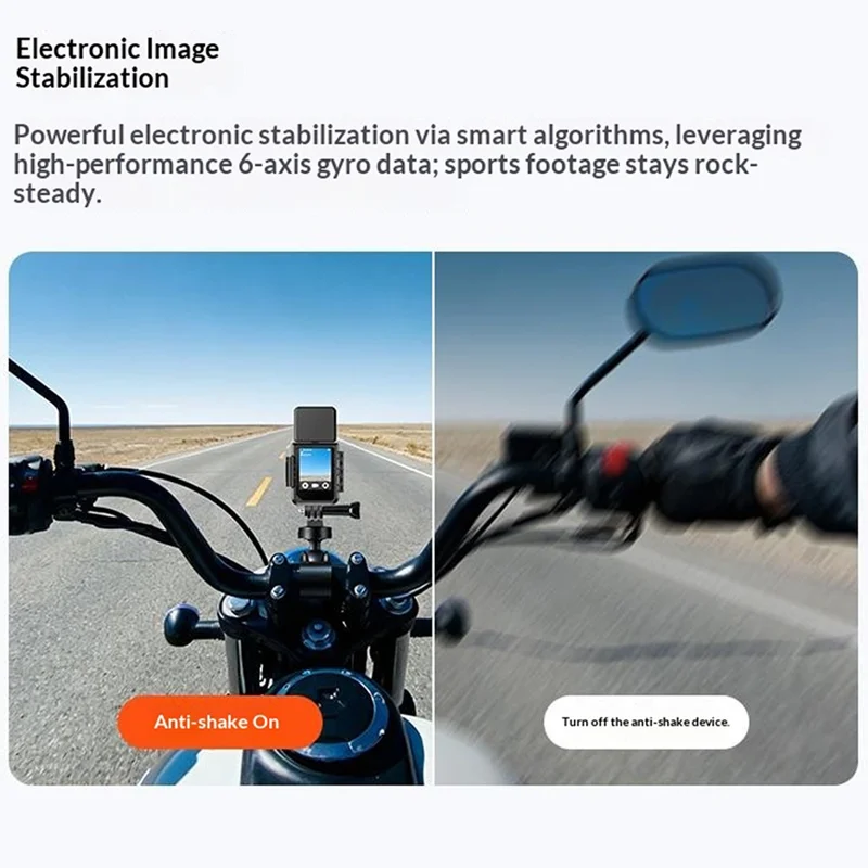 G300pro 2.0 Inch Touchscreen 5K HD Action Camera Electronic Image Stabilization Sports Camera with 180 Degree Rotating Lens - Black