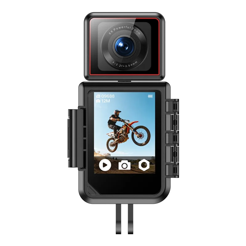 G300pro 2.0 Inch Touchscreen 5K HD Action Camera Electronic Image Stabilization Sports Camera with 180 Degree Rotating Lens - Black