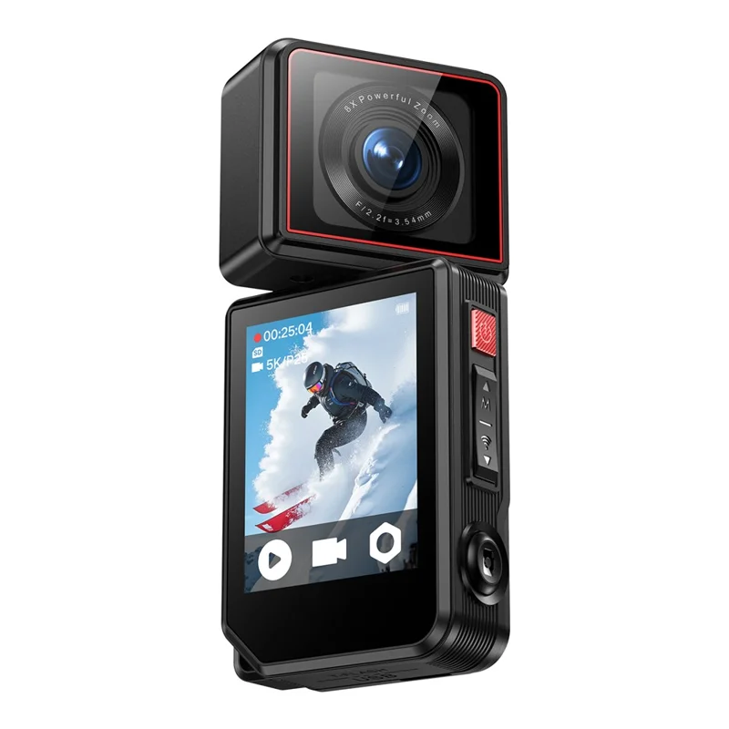 G300pro 2.0 Inch Touchscreen 5K HD Action Camera Electronic Image Stabilization Sports Camera with 180 Degree Rotating Lens - Black
