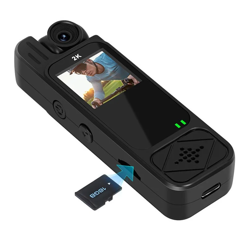 Y9 1.3 Inch TFT Screen Clip-On Cycling Camera Infrared Night Vision Video Recorder with 180 Degree Rotatable Lens - Black