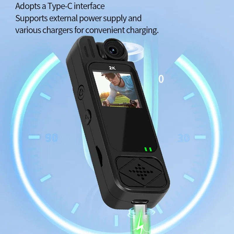 Y9 1.3 Inch TFT Screen Clip-On Cycling Camera Infrared Night Vision Video Recorder with 180 Degree Rotatable Lens - Black