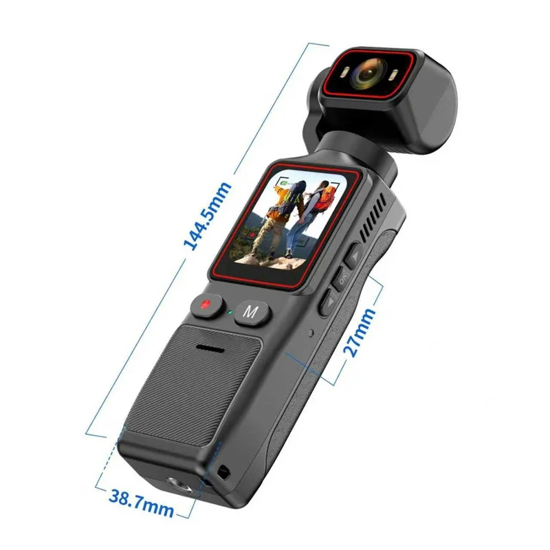 L19S 1.69 Inch 2K HD Handheld Vlog Camera Action Recorder For Cycling  /  Sports Recording - Black