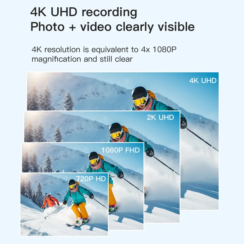 H88PRO 4K Action Camera 30m Waterproof HD Recorder Portable Body Camera for Cycling Diving - Black