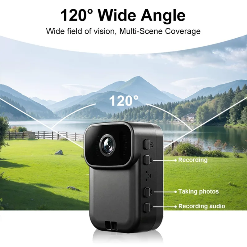 MD39 2MP Camera 1080P HD Video Recorder WiFi Hotspot Night Vision for Vlogging Security - Black