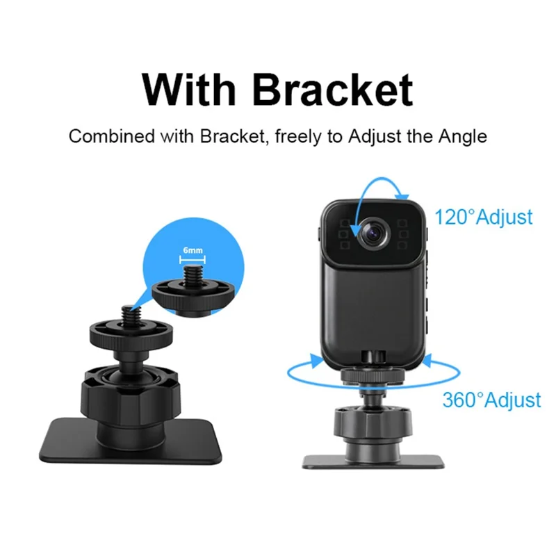 MD39 2MP Camera 1080P HD Video Recorder WiFi Hotspot Night Vision for Vlogging Security - Black