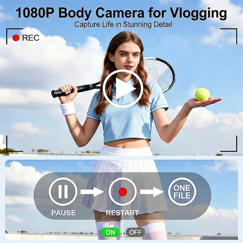 MD39 2MP Camera 1080P HD Video Recorder WiFi Hotspot Night Vision for Vlogging Security - Black