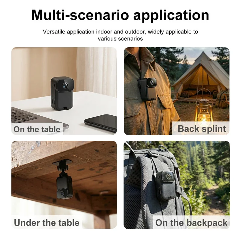 MD39 2MP Camera 1080P HD Video Recorder WiFi Hotspot Night Vision for Vlogging Security - Black