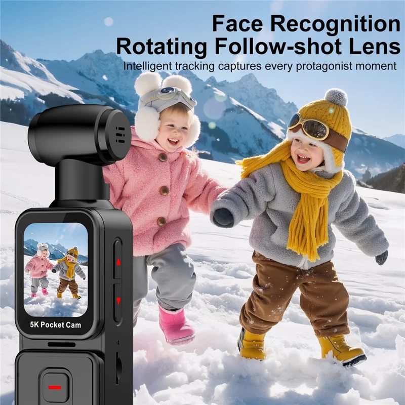 K28 5K Pocket Action Camera Outdoor Cycling Handheld Face Recognition Anti-shake Touch Sports Camera 