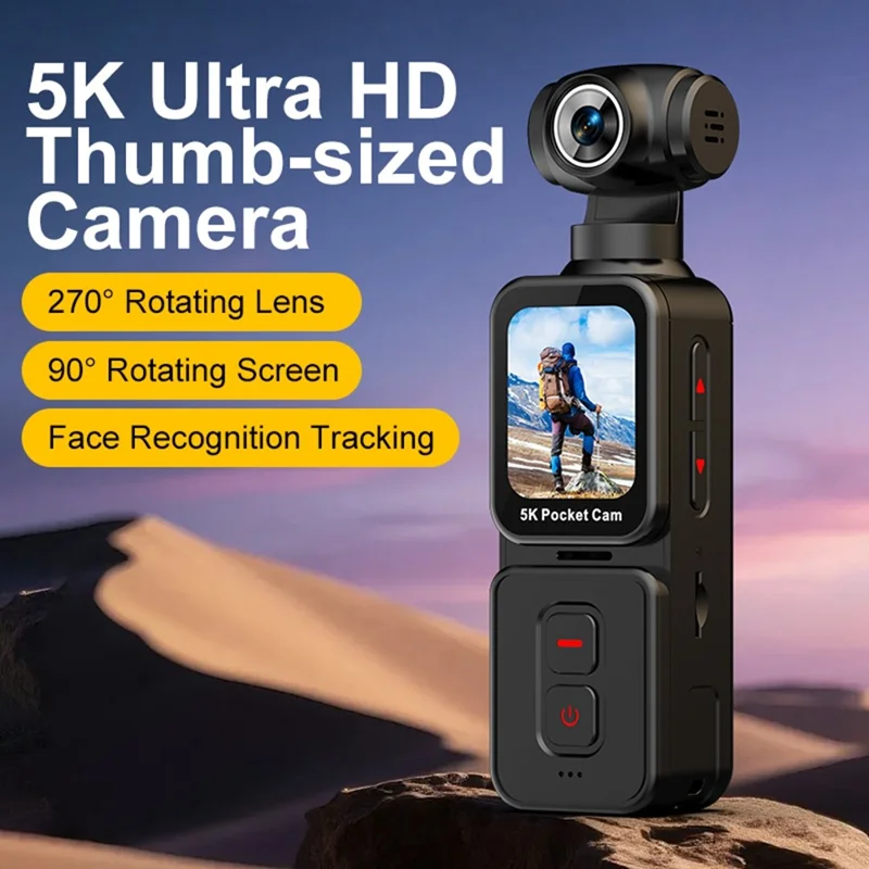 K28 5K Pocket Action Camera Outdoor Cycling Handheld Face Recognition Anti-shake Touch Sports Camera 