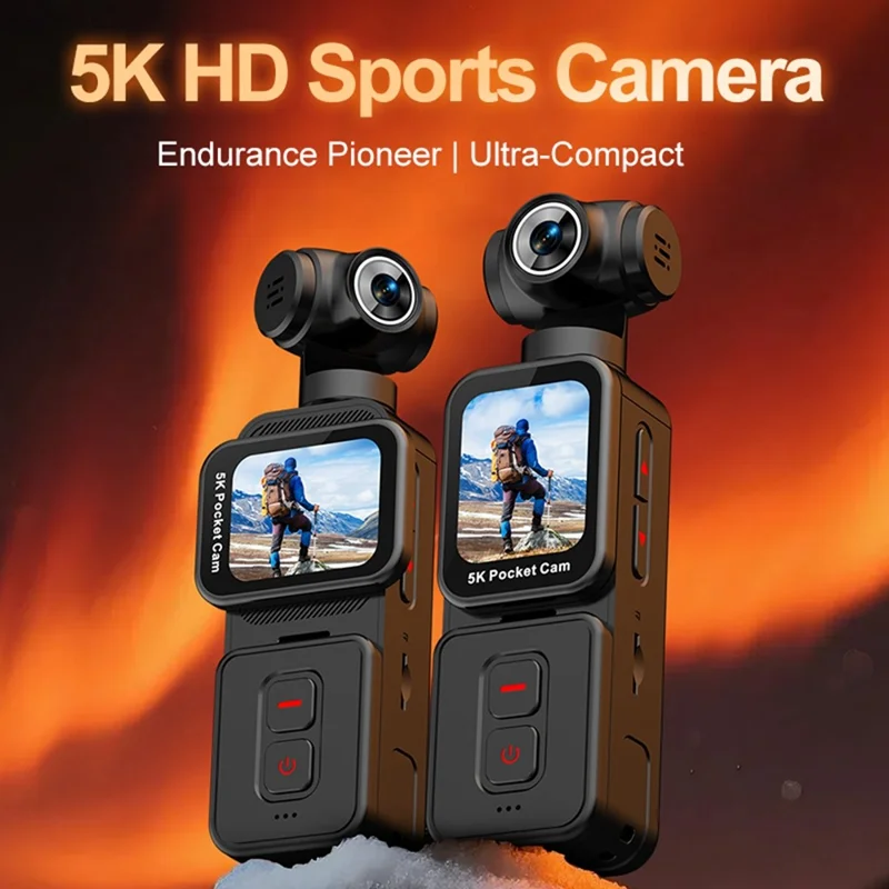 K28 5K Pocket Action Camera Outdoor Cycling Handheld Face Recognition Anti-shake Touch Sports Camera 