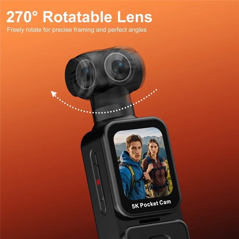 K28 5K Pocket Action Camera Outdoor Cycling Handheld Face Recognition Anti-shake Touch Sports Camera 