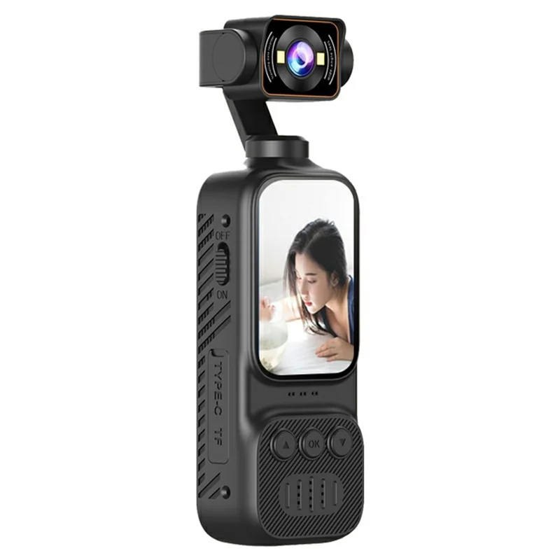 DV07 2.0 Inch Screen Pocket Action Camera 2K HD Rotating Lens Handheld Vlog Sports Camera with Built-in Fill Light