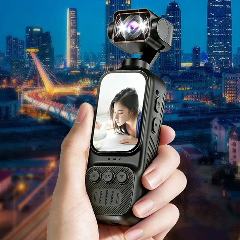 DV07 2.0 Inch Screen Pocket Action Camera 2K HD Rotating Lens Handheld Vlog Sports Camera with Built-in Fill Light