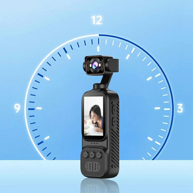 DV07 2.0 Inch Screen Pocket Action Camera 2K HD Rotating Lens Handheld Vlog Sports Camera with Built-in Fill Light