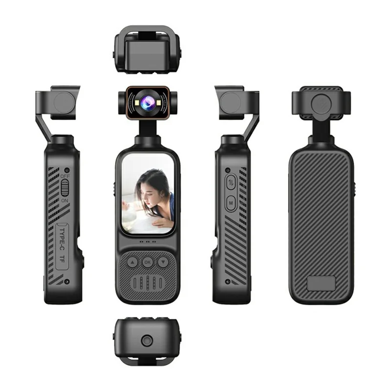 DV07 2.0 Inch Screen Pocket Action Camera 2K HD Rotating Lens Handheld Vlog Sports Camera with Built-in Fill Light